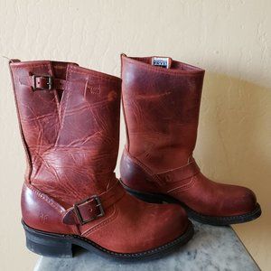 Frye red engineer engineering harness tall leather boots size 6